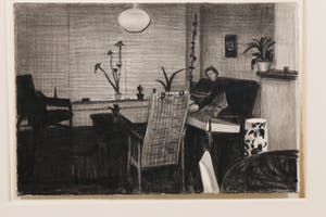 Marcel van Eeden - Vrouw in een interieur - originele potloodtekening kopen? Bied vanaf 675!