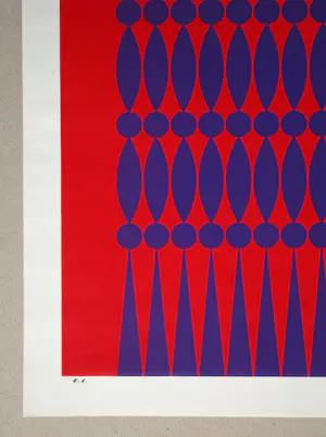 Dordevic Miodrag - Kinetische compositie - 1967 - Originele zeefdruk - Handgesigneerd kunstenaarsexemplaar kopen? Bied vanaf 100!