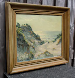 Ad Blok van der Velden - Ingelijste olieverf op doek: "Duingezicht Texel" - 1951 kopen? Bied vanaf 1000!