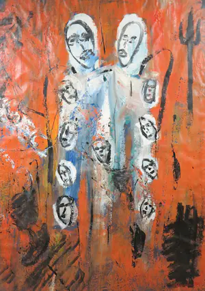 Niet of onleesbaar gesigneerd - Olieverf op papier, Figuren - Ingelijst (Groot) kopen? Bied vanaf 1!