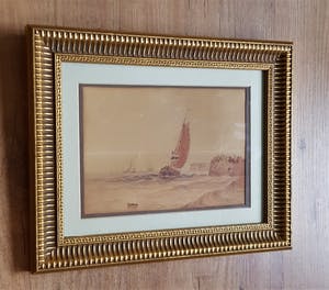 Niet of onleesbaar gesigneerd - Zeegezicht met Hollandse schepen kopen? Bied vanaf 1!