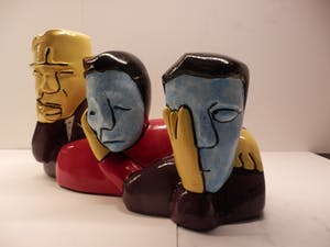 Herman Brood - Sculptuur HOREN ZIEN en ZWIJGEN ZEER GROOT--35 CM BREED!!!! kopen? Bied vanaf 299!