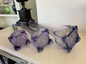 Val-Saint-Lambert - Bijzondere glasitems: 3 solifleur vazen kopen? Bied vanaf 70!