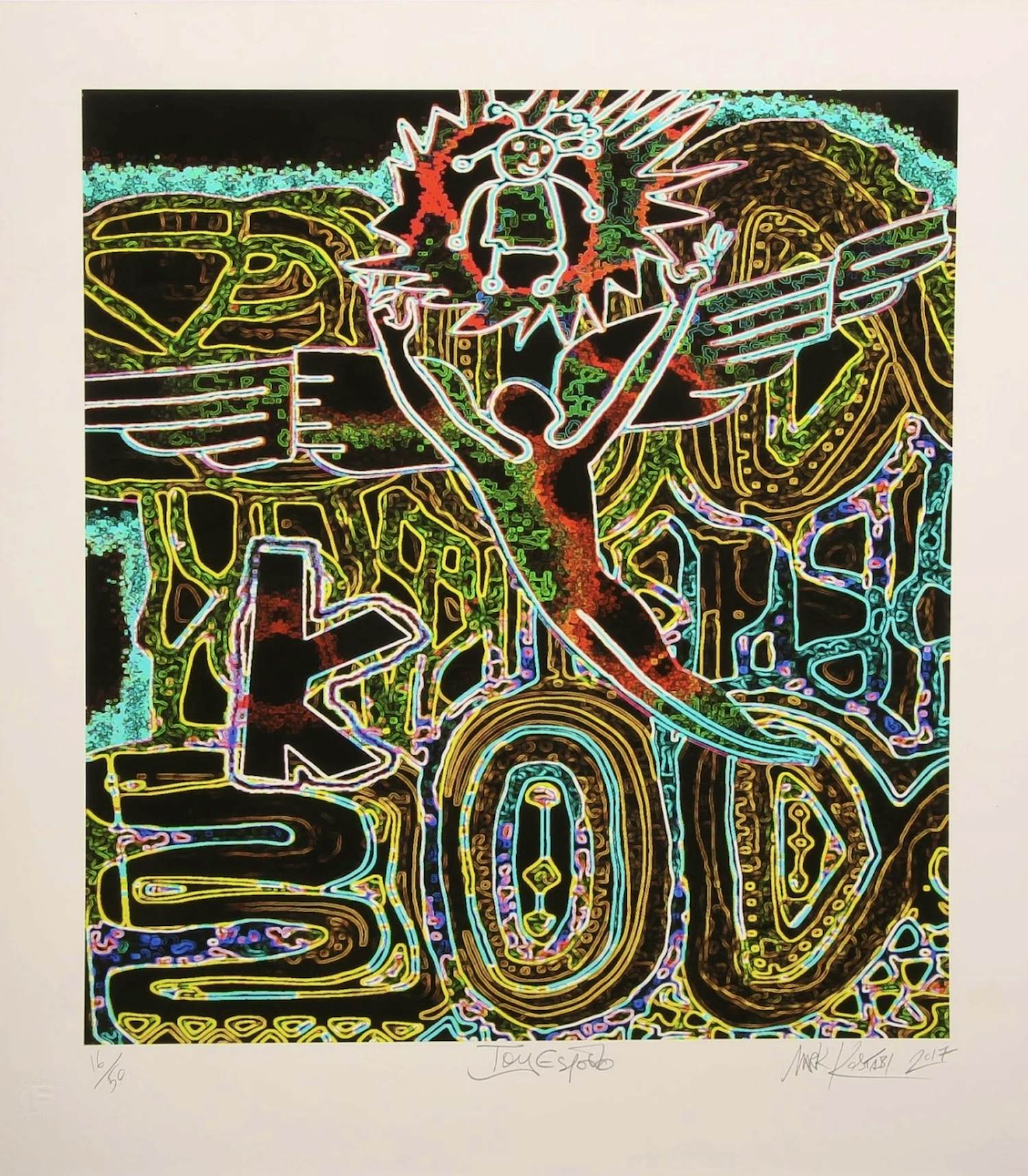 ☆貴重マーク コスタビMARK KOSTABI 和紙に直筆デッサン1986年☆ ☆貴重マーク コスタビMARK KOSTABI 和紙に直筆デッサン1986年