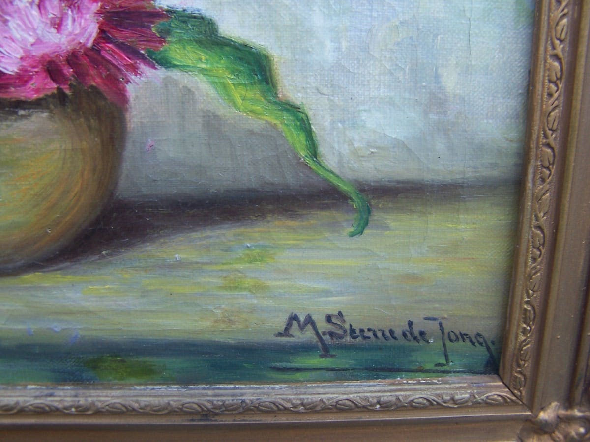 Maria Christina Jacoba Sterre de Jong - Stilleven met Ijsbloemen. kopen? Bied vanaf 40!