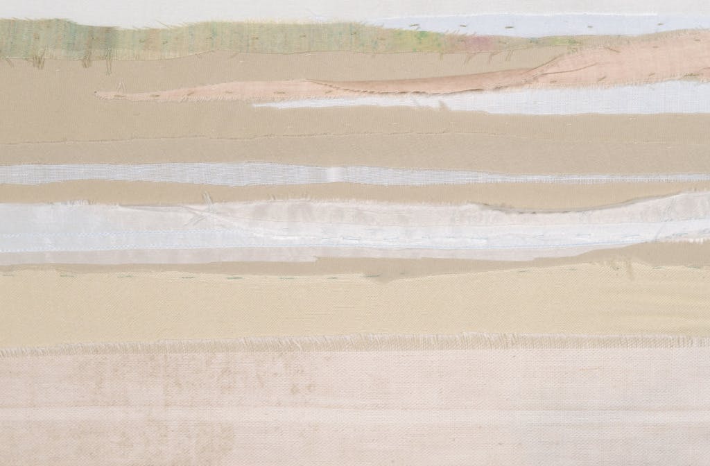 Marianne Binnenweg - Marianne Binnenweg: Textielcollage, Landschap kopen? Bied vanaf 20!