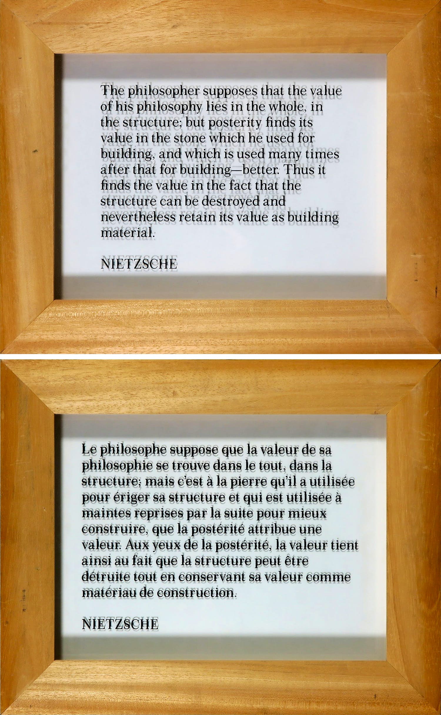 Joseph Kosuth - Mémoire de la liberté / Nietsche - Set van 2 zeefdrukken op glas kopen? Bied vanaf 590!