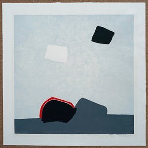 Wil Klaassen - Abstracte compositie, zeefdruk kopen? Bied vanaf 30!