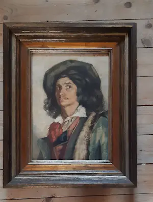 Wally Moes - Aquarel van een jonge man kopen? Bied vanaf 80!