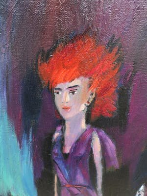 Theo van der Horst - vrouw met rood haar in landschap kopen? Bied vanaf 150!
