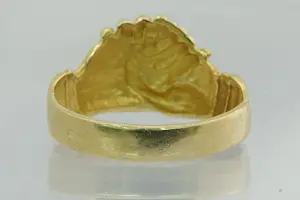 49 - Mooie 18 krt geel gouden Surinaamse vriendschaps-ring - unisex model kopen? Bied vanaf 265!