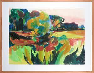 Frank Dekkers - Aquarel, Achter Tienhoven - Ingelijst verkocht voor € 100!