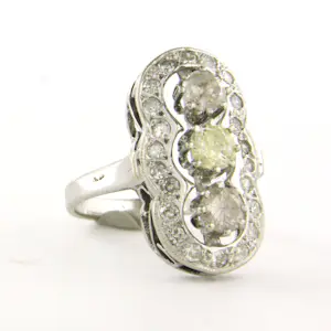 14k witgouden ring met bolsjewiek geslepen diamant tot. 1.50ct - rm 17 kopen? Bied vanaf 650!