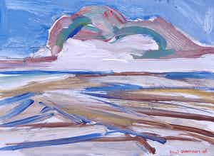 Paul Overhaus - Olieverf op board, Zeegezicht verkocht voor € 1!