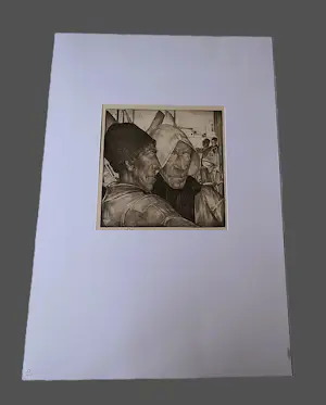 Willem van den Berg - Karakteristieke WvdB lithografie "Urk Vissermannen" potloodgesigneerd kopen? Bied vanaf 43!