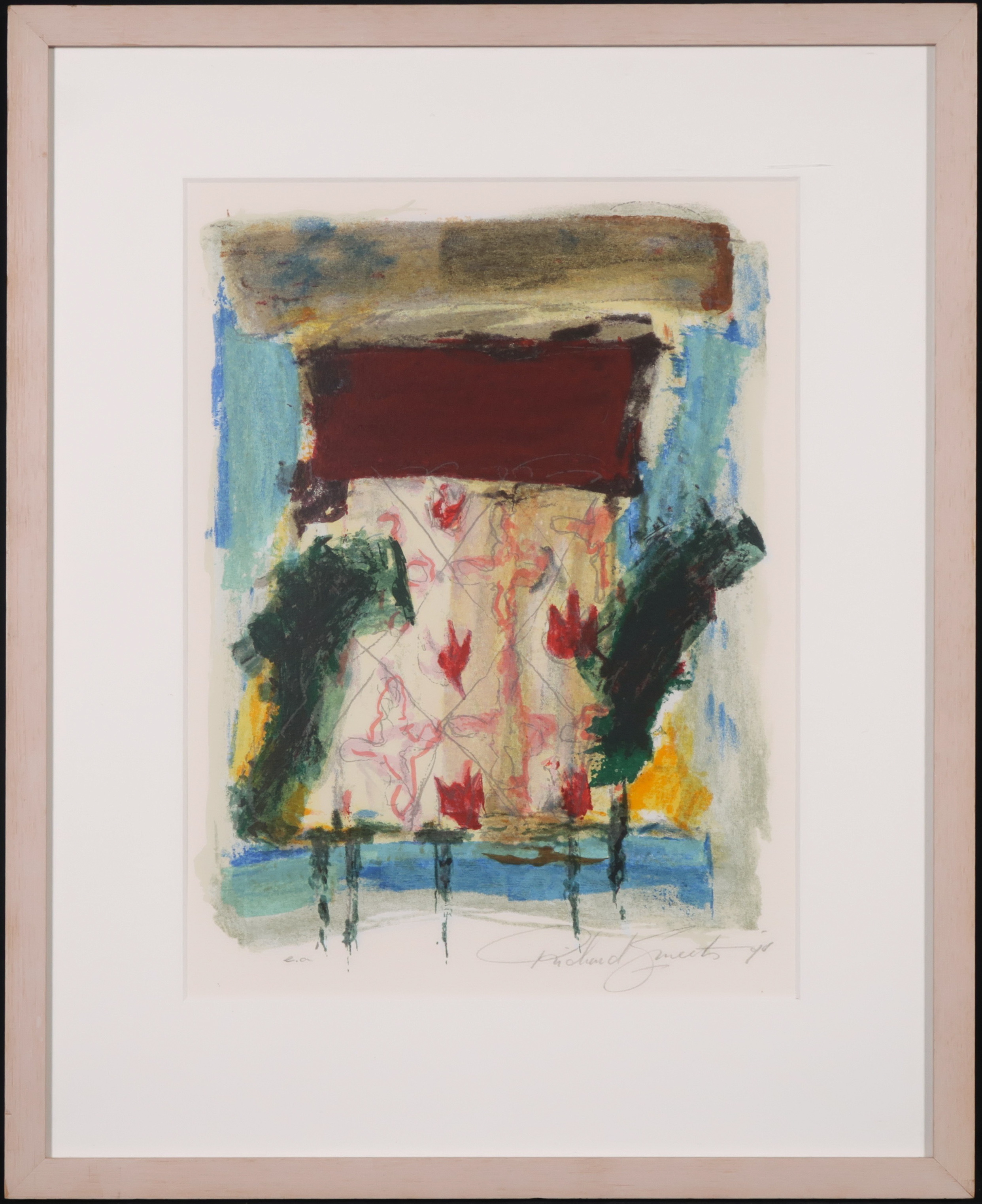 Richard Smeets - Zeefdruk, Over wonen - Ingelijst verkocht voor € 35!