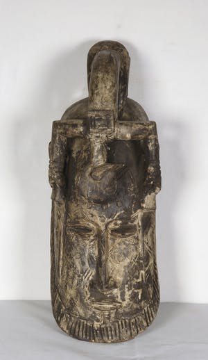 Dogon - Houten initiatiemasker met bovenop een man kopen? Bied vanaf 1!