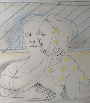 Co Westerik - handgesigneerde kleurenzeefdruk | 'Paar in landschap' | 1991 kopen? Bied vanaf 250!