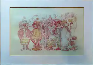 James Ensor - La gamma d'amour, Personages, 1929. vendu pour 519€ !