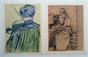 Vincent van Gogh - De Violinist + Mlle Gachet aan de Piano - 2 Koperdiepdrukken - Beperkte oplage vendu pour 90€ !