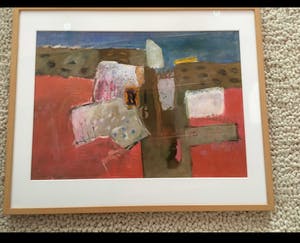 Lita van Engelenhoven - Landschap met roze weide kopen? Bied vanaf 75!