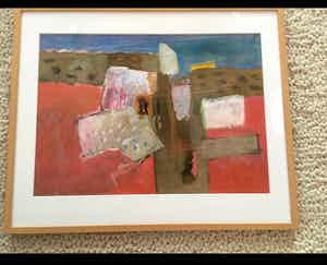 Lita van Engelenhoven - Landschap met roze weide verkocht voor € 75!