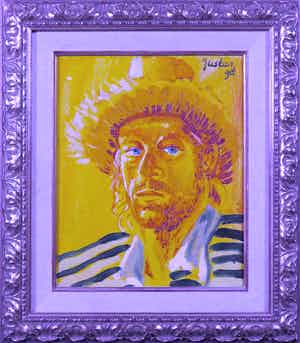 Justus Donker - Olieverf op doek, Zelfportret als Van Gogh verkocht voor € 1!