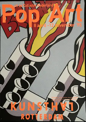 Roy Lichtenstein - Exhibition Affiche: "As I opened fire" Kunsthal Rotterdam 1995. kopen? Bied vanaf 69!