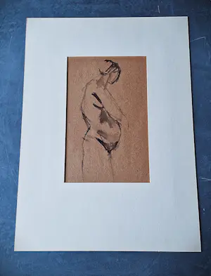 Ro Mogendorff - Bijzonder! Tekening "in verwachting" van gelauwerde Amsterdams Joodse tekenares kopen? Bied vanaf 78!