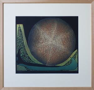 Antje Veldstra - Houtsnede, nieuw ingelijst, no stone unturned kopen? Bied vanaf 60!