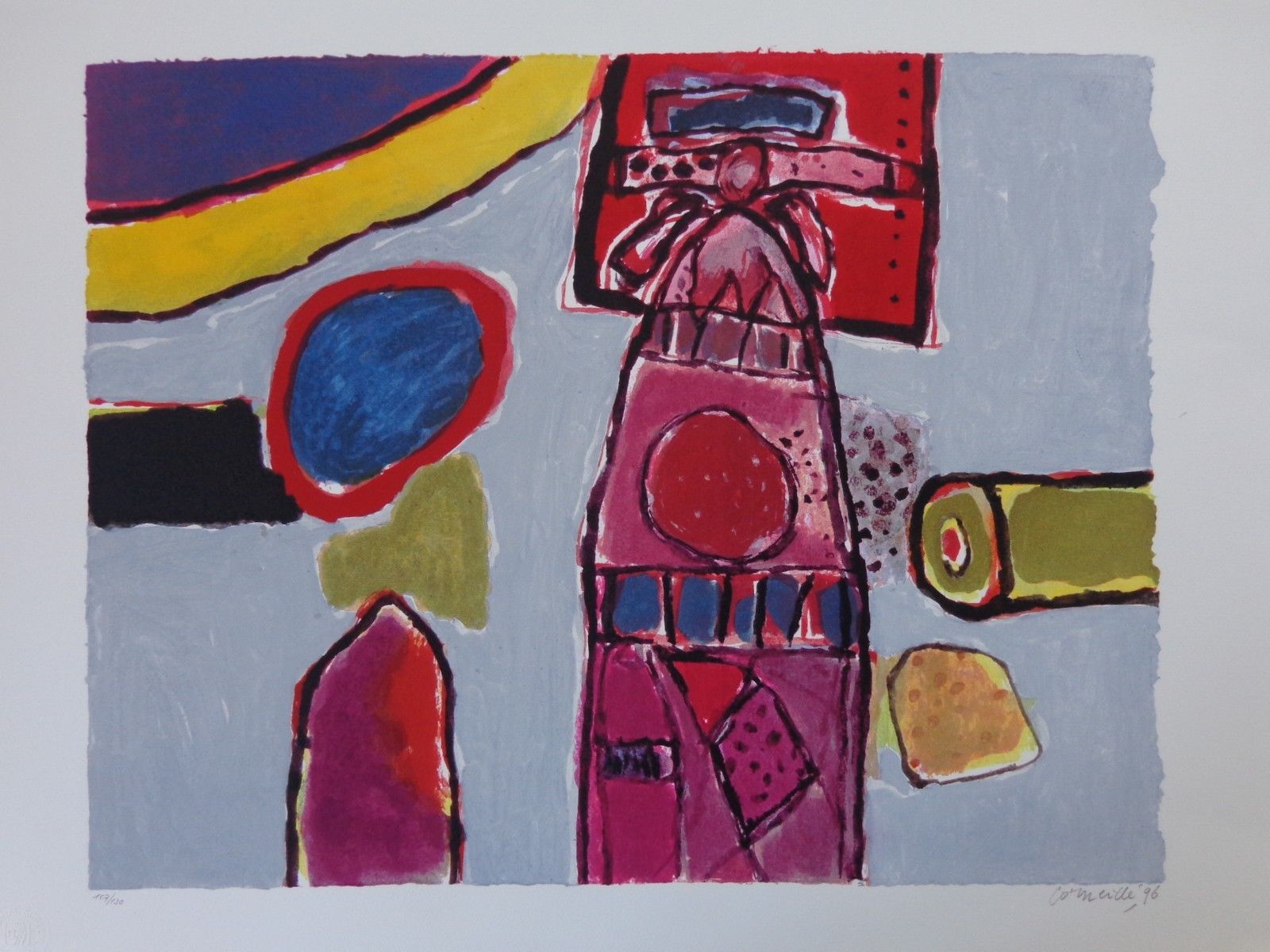 Corneille - ABSTRACTE FIGURATIE / KLEURZEEFDRUK / 60x80cm / SIG / 1996 kopen? Bied vanaf 155!