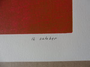 Henriette Boerendans - Houtsnede, 12 Oktober. kopen? Bied vanaf 40!