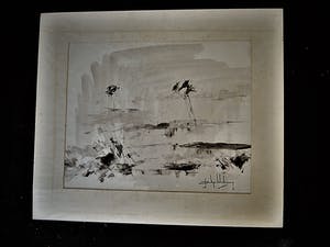 Niet of onleesbaar gesigneerd - Grote & Intrigerende SEPIA inkt "Landschap" gesigneerd kopen? Bied vanaf 1!