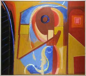 Han Sterk - Olieverf op paneel, Z.T. Abstracte compositie - Ingelijst (Zeer groot) verkocht voor € 1!