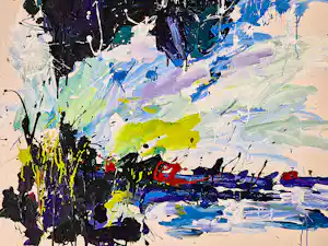 Buy Henk Hofstra - Groot en krachtig expressionistisch olieverf op karton - gesigneerd? Bid from 123!