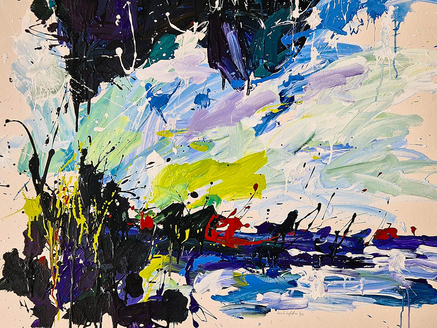 Henk Hofstra - Groot en krachtig expressionistisch olieverf op karton - gesigneerd kopen? Bied vanaf 123!