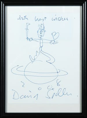 David Spiller - Pentekening met gelukswensen kopen? Bied vanaf 100!