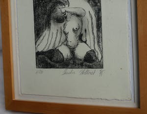 Sandra Hilhorst - Ingelijste ets , “Naakte Engel” – Loodskado 1995 kopen? Bied vanaf 35!