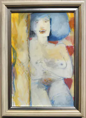 Paul de Lussanet - Naakt, gemengde techniek op papier (netjes ingelijst) kopen? Bied vanaf 125!