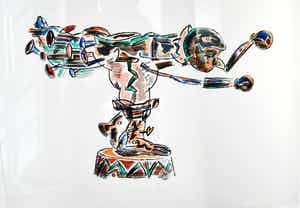 Arie van Geest - # ZONDER TITEL # gesigneerd, 1989, mint in lijst kopen? Bied vanaf 425!