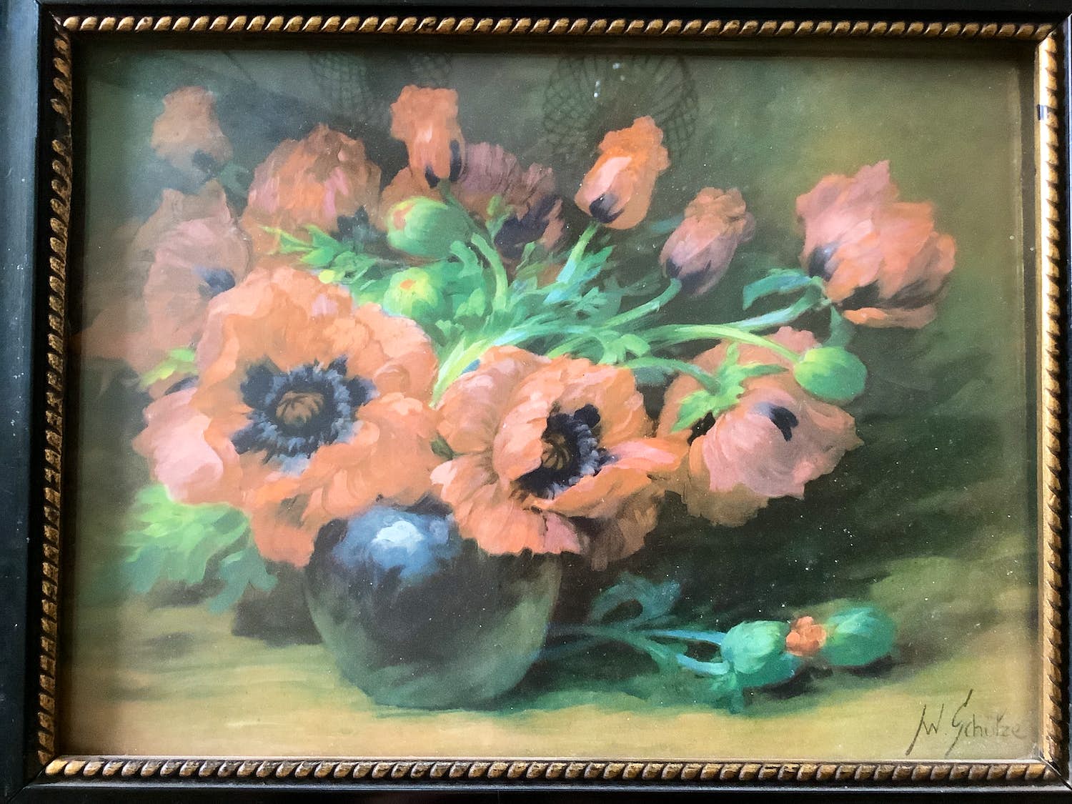 Willem Johannes Schutz - Zwarte Vaas met bloemen kopen? Bied vanaf 50!
