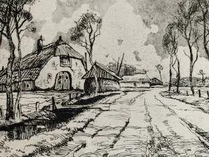 Jos van Dijk - Drie etsen Elspeet. kopen? Bied vanaf 10!