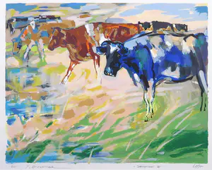 Hans Buenk - Zeefdruk, Springtime II - Ingelijst kopen? Bied vanaf 50!