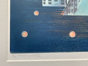 Willem de Vries - Houtsnede | 'Town-centre II' | 1999 kopen? Bied vanaf 75!