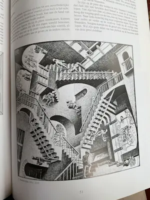 Maurits Cornelis Escher - Metamorphosis I, plus boek De Toverspiegel van M.C.Escher kopen? Bied vanaf 20!