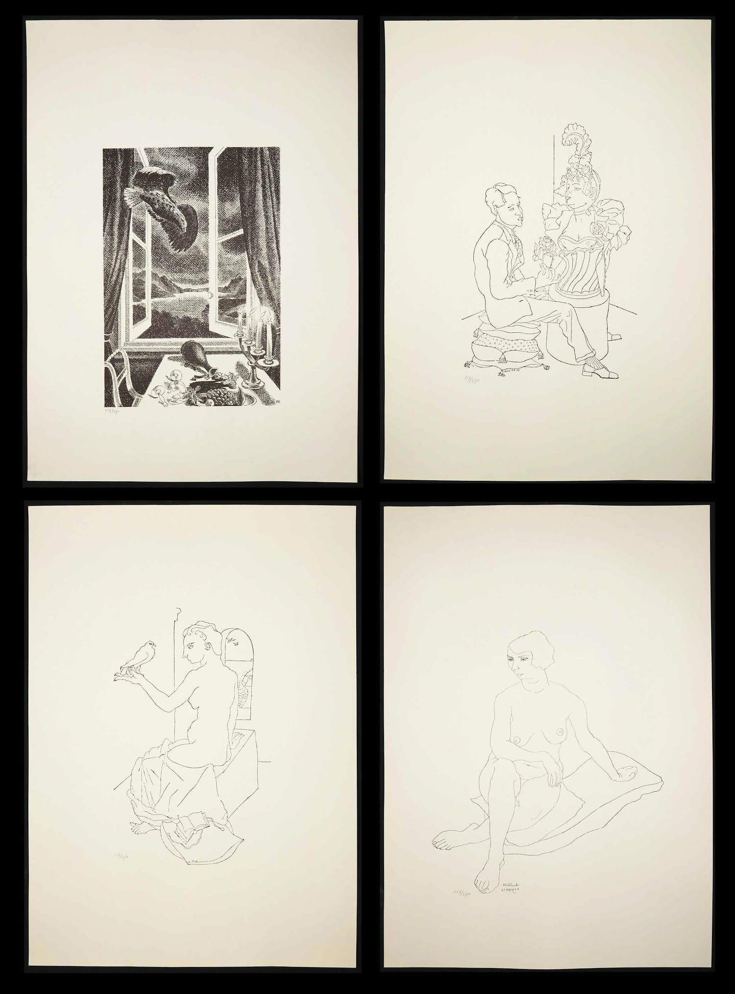 Carel Willink - Lot van vier litho's, diverse voorstellingen kopen? Bied vanaf 1!