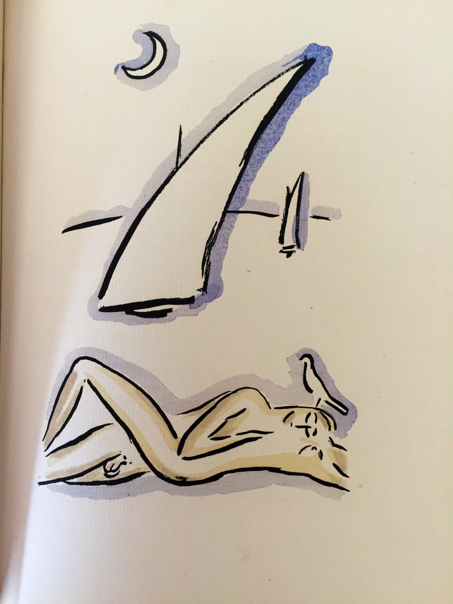 Kees van Dongen - Pochoir - Aan het strand - 1925 verkocht voor € 300!