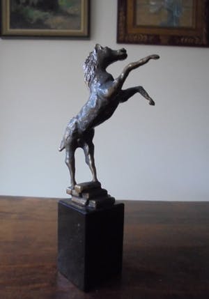 Ruurd Hallema - steigerend paard-prachtig patina kopen? Bied vanaf 175!