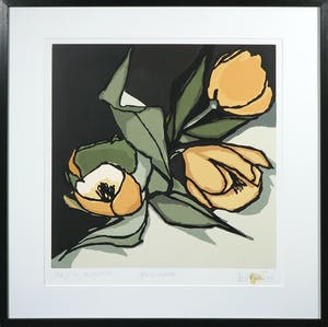 Fon Klement - Boardsnede, Les Tulips - Ingelijst kopen? Bied vanaf 80!
