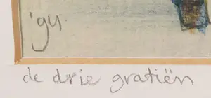 Ellen van Toor - Gemengde techniek, De drie gratiën - Ingelijst kopen? Bied vanaf 50!